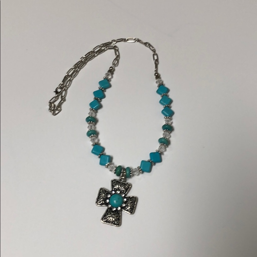 Southwestern Turquoise Cross Necklace